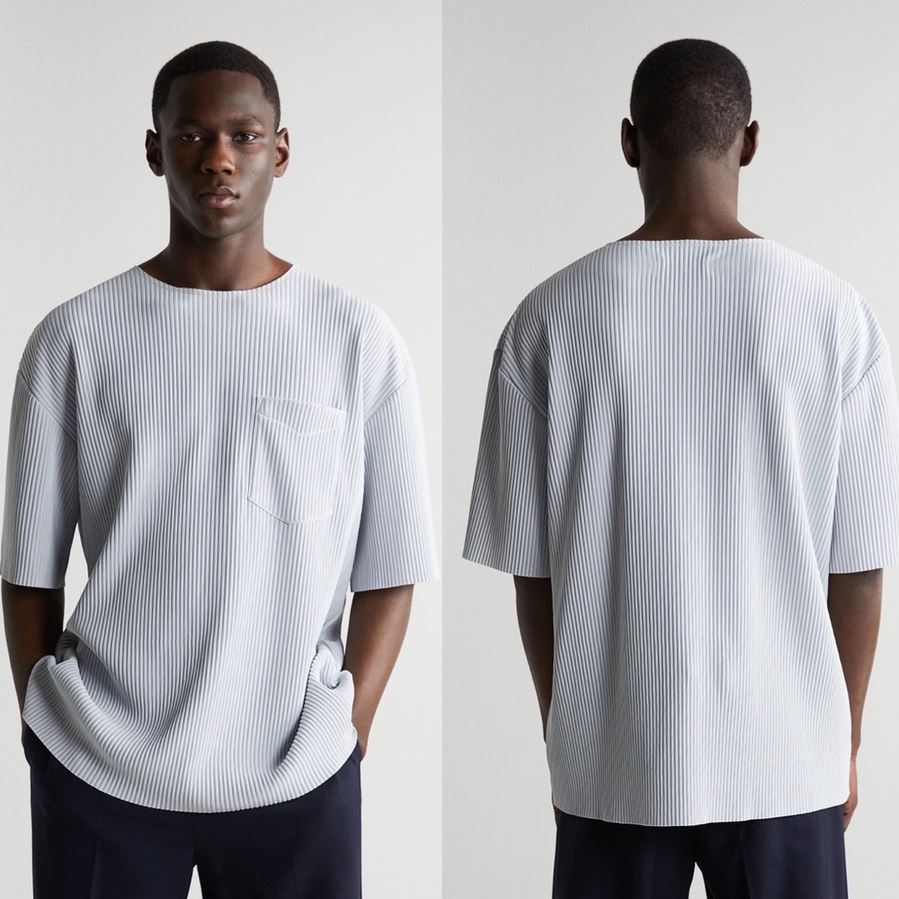 ZARA MEN PLEATED OVERSIZED TOP - M